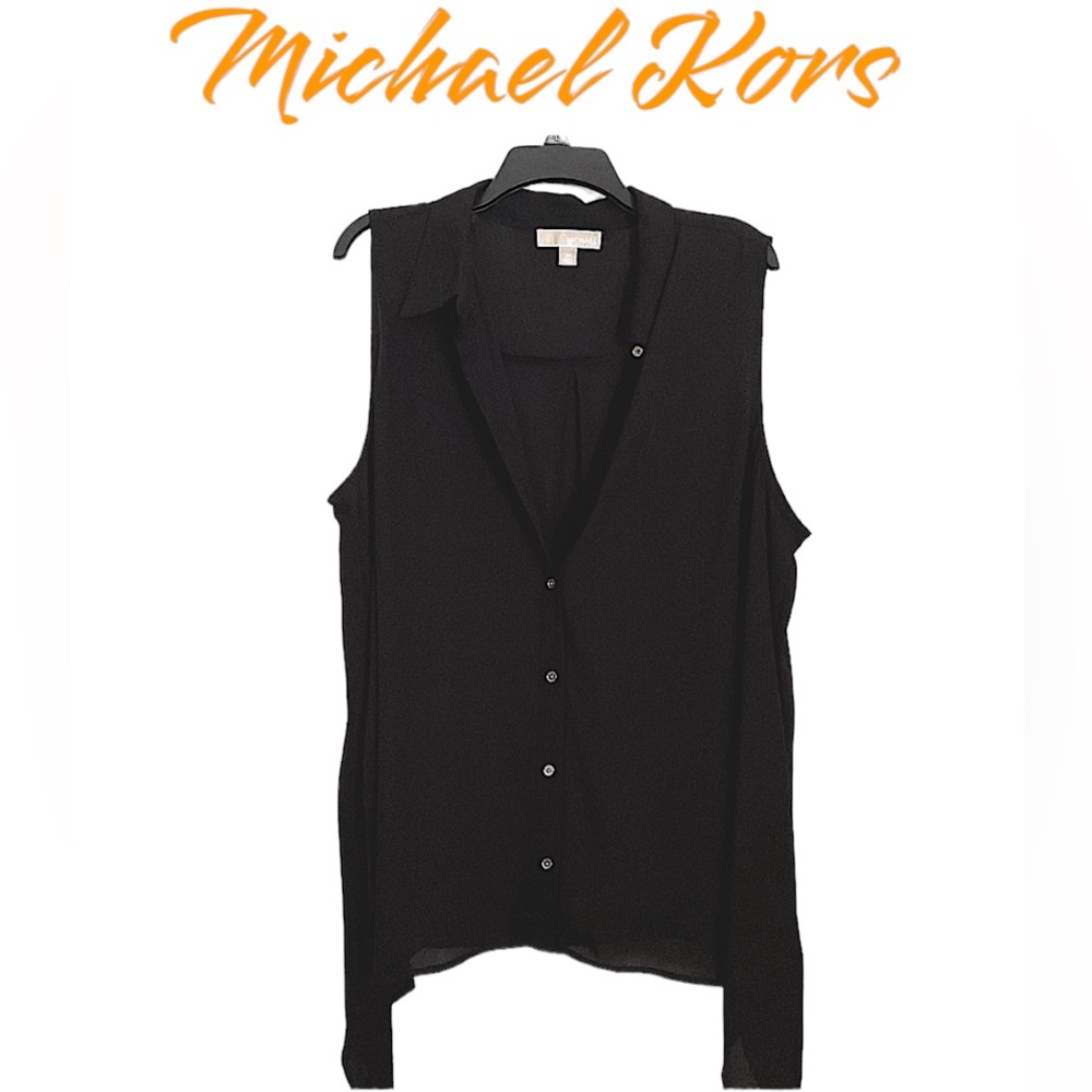✨ Michael Kors SLEEVLESS Handkerchief Hem top Size 2X in Black